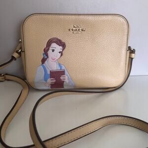 Coach Disney Belle Mini Camera Bag Yellow Crossbody Purse Princess C3404